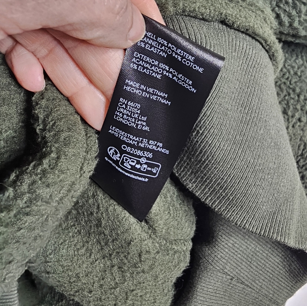 Anthropologie (Pilcro) Women's Sherpa Sweatshirt Size Small (Oversized) GREEN - Picture 5 of 7
